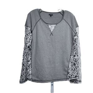 Pull On T Shirt size L Hannah Cotton Lace Long Sleeve Top Modest comfy
